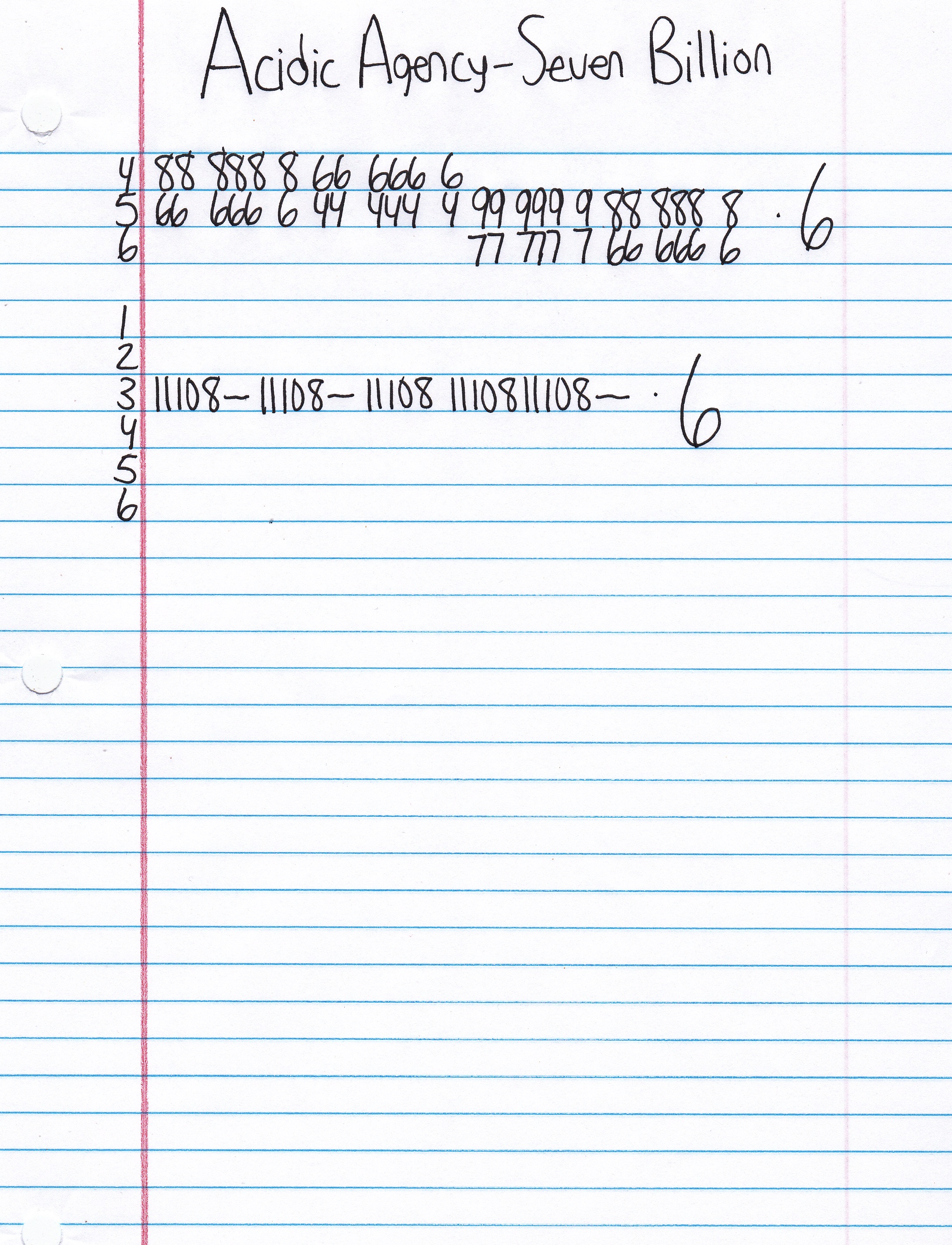 High quality guitar tab for Seven Billion by Acidic Agency off of the album Forever Second. ***Complete and accurate guitar tab!***